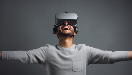 Man in VR glasses.の素材