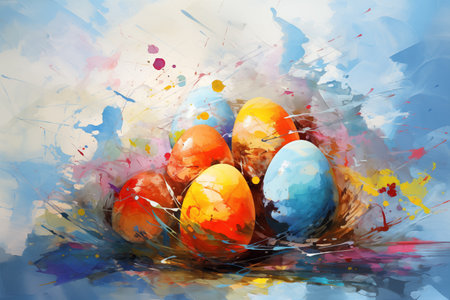 Easter background, Abstract Expressionist Styleの素材