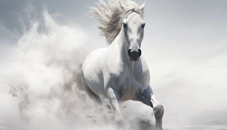 Horse on an abstract white background.の素材