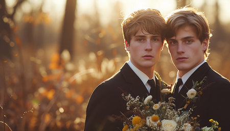 The wedding of two gay menの素材