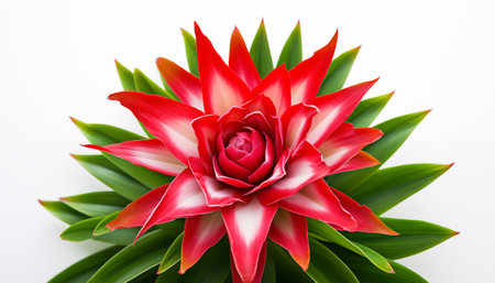 close-up of a Bromeliad plant showcasingの素材