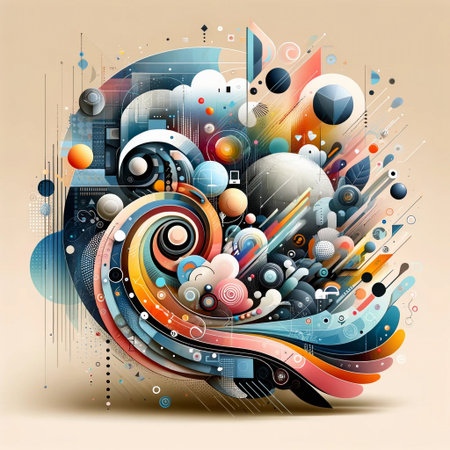 Colorful Abstract Design With Diverse Shapesの素材