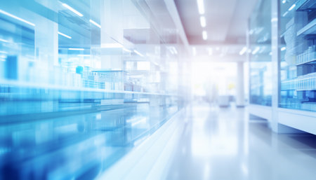 The blurred abstract background of the pharmacy.の素材