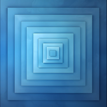 Azure rectangles stacked on azure background in various tints and shadesの素材