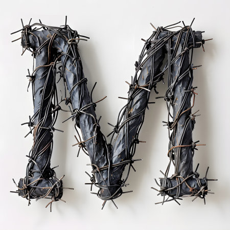 the letter m is made out of barbed wireの素材