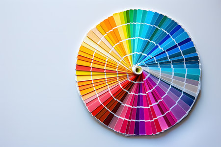 Color wheel with vibrant hues resembling a Ferris wheel in motionの素材