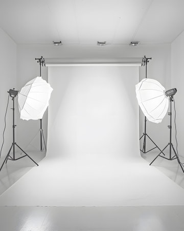 Professional Photography Studio with Lighting Setupの素材