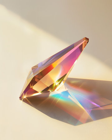 Elegant Prism with Spectrum Light Reflection in Soft Lightingの素材