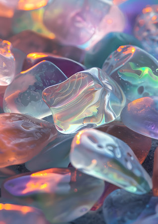 Abstract Colorful Iridescent Stones Background Close-upの素材