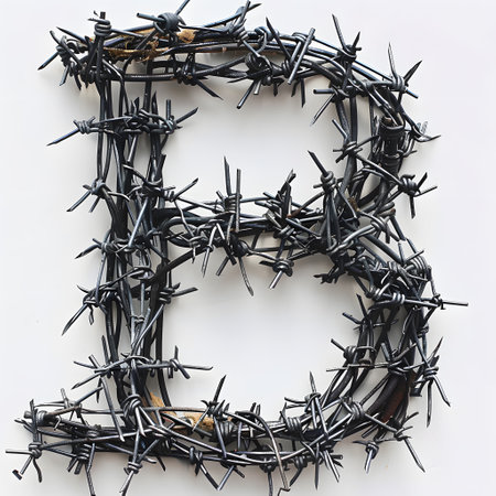 the letter b is made out of barbed wireの素材