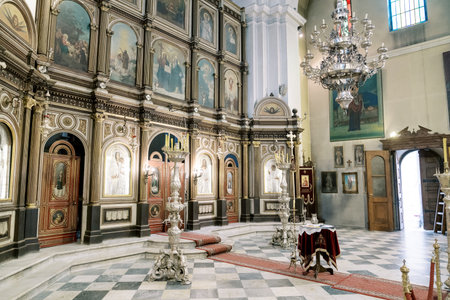 Interior of the Orthodox Church of St. Nicholas. Kotor, Montenegro