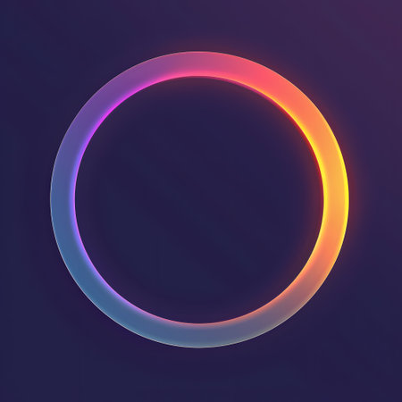 Circular gradient with vibrant colors on dark backgroundの素材