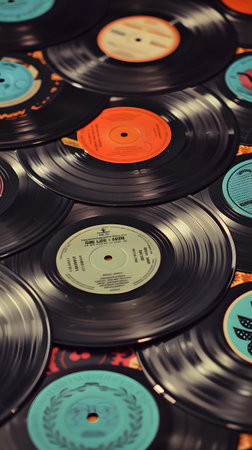 Vintage Vinyl Records Collectionの素材