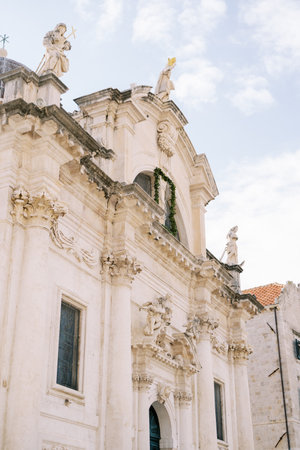 Statues on the roof of the Church of St. Blaise. Dubrovnik, Croatiaの写真素材
