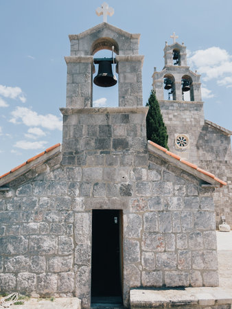 Small bell tower of the Church of the Holy Trinity. Budva, Montenegro