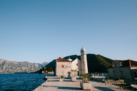 Church of Our Lady on the Rocks on the island of Gospa od Skrpjela. Montenegroの写真素材