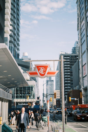Toronto, Canada - June 25, 2025: Urban Area Bustling With Active Foot Traffic And Numerous