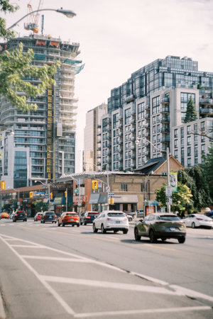 Toronto, Canada - June 25, 2025: Evolving Skyline Over Neighborhood Retail