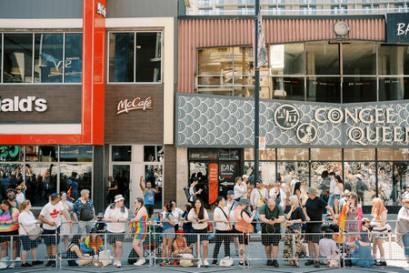 Toronto, Canada - June 29, 2025: Casual Summer Day At Crowded Outdoor Restaurant With Social Energy