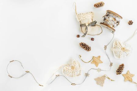 Rustic natural christmas backgroundの写真素材