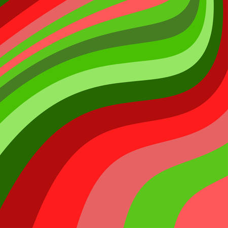 Bright wavy background with  red and green stripes for Christmas and new year.のイラスト素材