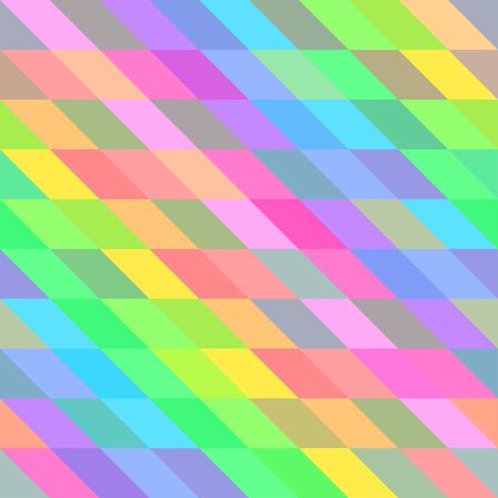 Seamless light festive pattern of iridescent diagonal and horizontal stripes of equal thickness, forming  quadrilaterals for the holiday or congratulationsのイラスト素材