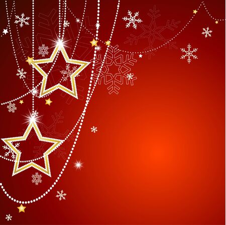 Christmas design with shining stars and beadsのイラスト素材