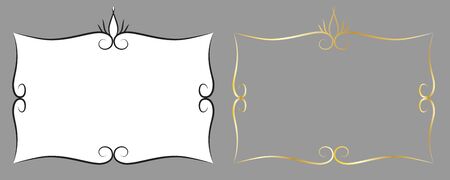 A set of curved frames with curls for textのイラスト素材