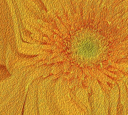 yellow-orange flower.  floral background.  Closeup. Background of flowers  oil paint. For design.の写真素材