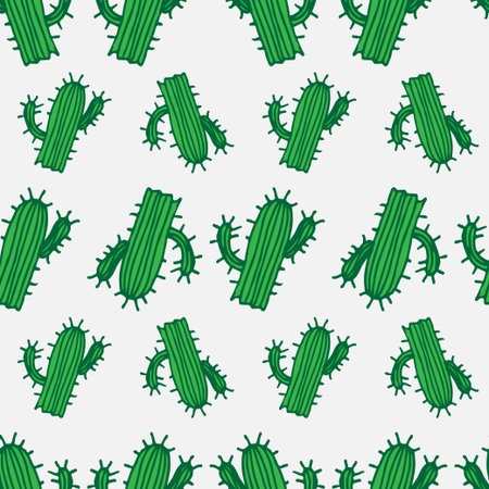 Seamless illustration background pattern with cactus in vectorのイラスト素材