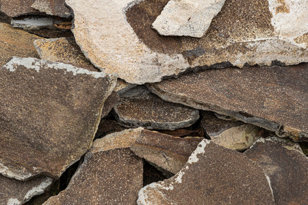Flat stone rock texture, pieces of flat, gray, dark, sharp edges