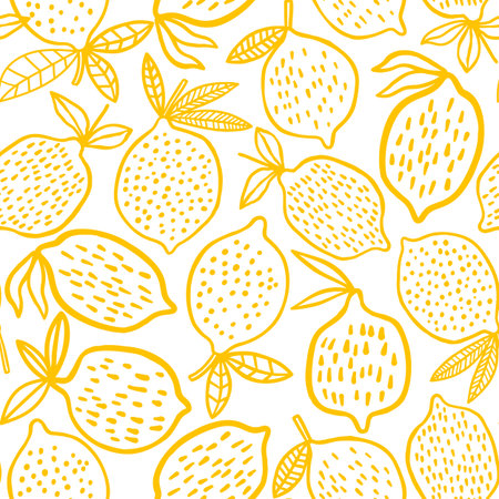 Lemon seamless pattern vector illustration. Summer designのイラスト素材