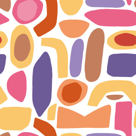 Cute hand drawn seamless pattern. Vector abstract backgroundのイラスト素材