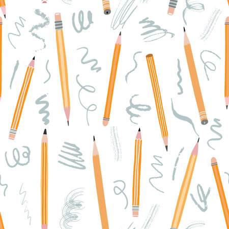 Vector pencil seamless patternのイラスト素材