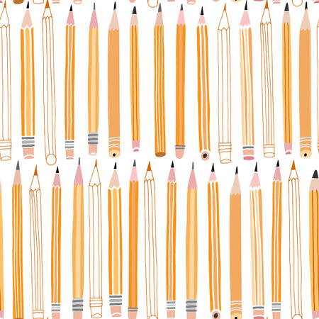 Vector pencil seamless patternのイラスト素材