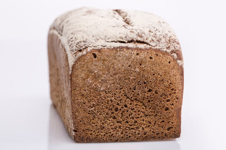 whole grain bread isolated on white background