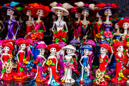 Day of the death. Traditional mexican catrinas.の写真素材