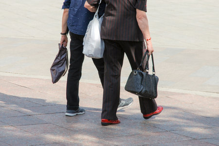 Women hats and bags in accessories shopのeditorial素材