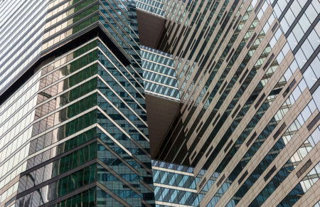 Detail of modern business center building in Moscow city district, Moscow 06/28/2020のeditorial素材