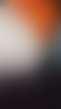 Dark gradient background, abstract soft colors, grain texture, blurred orange gray white black, vertical poster designの写真素材
