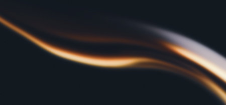 Golden wave abstract pattern on dark background, black yellow white gray luxury background, grainy texture, wide banner designの写真素材