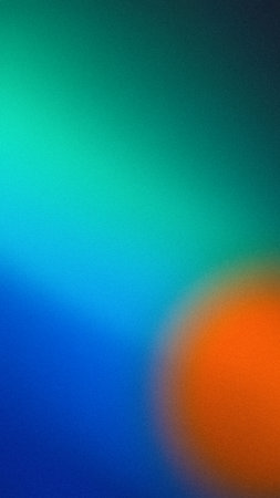 Vibrant grainy retro background blue orange teal noise textured art poster design, vivid colors abstract backgroundの写真素材