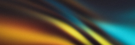 Orange teal blue green brown yellow bronze grainy background abstract colors wave banner design copy spaceの写真素材