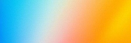 Blue orange gradient background noise texture grainy colors wide banner designの写真素材
