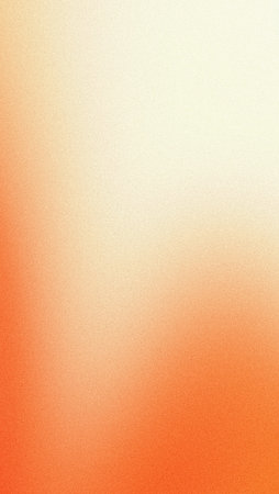 Orange grainy gradient vertical background white spotlight smooth noise texture, copy spaceの写真素材