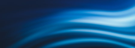 Glowing abstract light blue wave on dark blue background grainy texture banner poster header design
