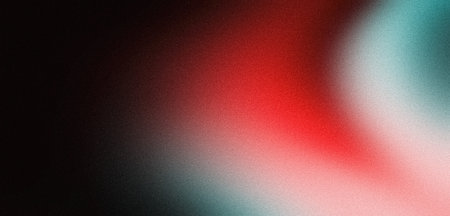 Red green white black grainy gradient background glowing color wave on dark backdrop, noise texture banner header designの写真素材