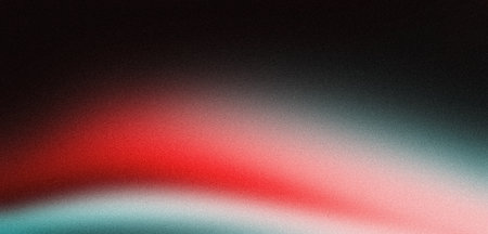 Red green black grainy gradient background glowing color wave on dark backdrop, noise texture banner header designの写真素材