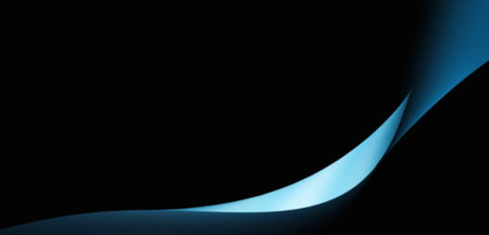 Light blue dynamic wave on black background abstract banner poster cover header backdrop design, copy spaceの写真素材