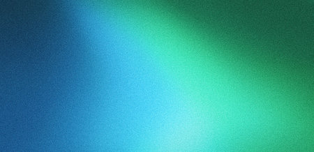 Grainy color gradient background, blue green noise textured glowing vibrant cover header poster designの写真素材